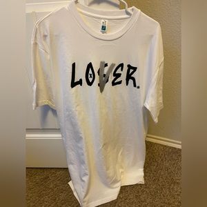 White Lover/Loser T Shirt Graphic From IT Movie. Size L. Great Condition